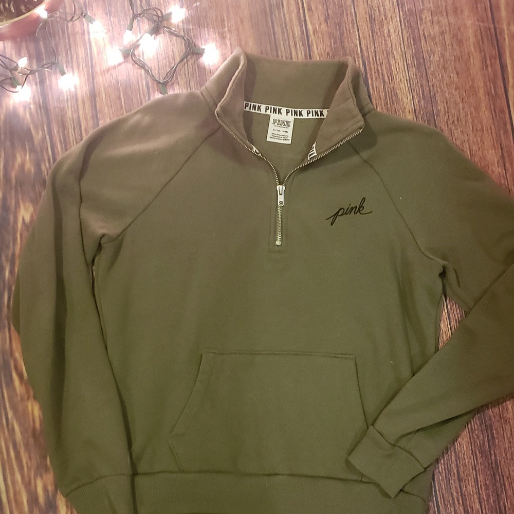 VS pink quarter zip sweatshirt